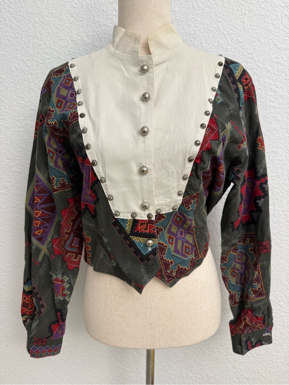 Vintage Southwestern Print Cowgirl Top
